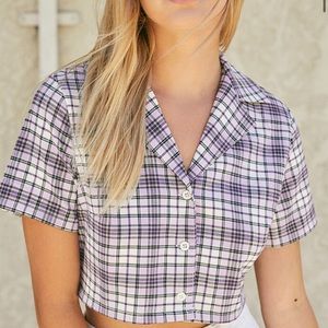 Brandy Melville Vivian plaid crop top